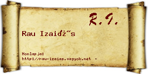Rau Izaiás névjegykártya